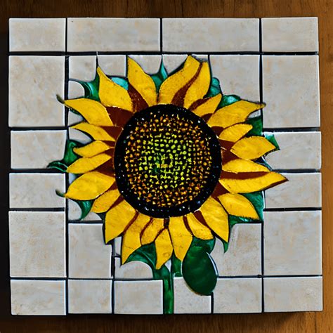 Sunflower Mosaic Tile · Creative Fabrica