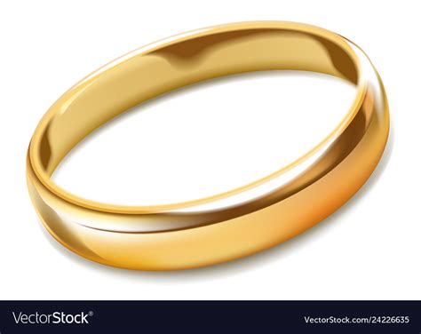 Gold ring realistic marriage symbol jewelry Vector Image