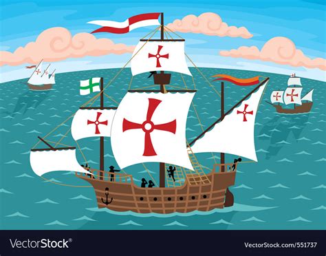 Columbus ships Royalty Free Vector Image - VectorStock