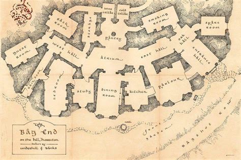 Floor plan of Bag End | The hobbit, Hobbit hole, Middle earth map