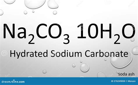 Hydrated Sodium Carbonate Chemical Formula On Waterdrop Background ...