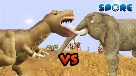 T-Rex vs Elephant | Dino vs Animal [S1E1] | SPORE - YouTube