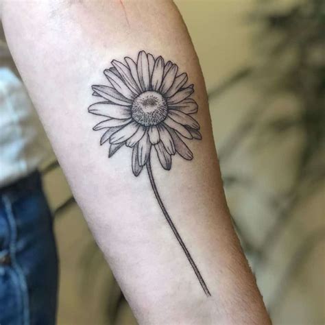 Daisy Tattoo Black And Grey