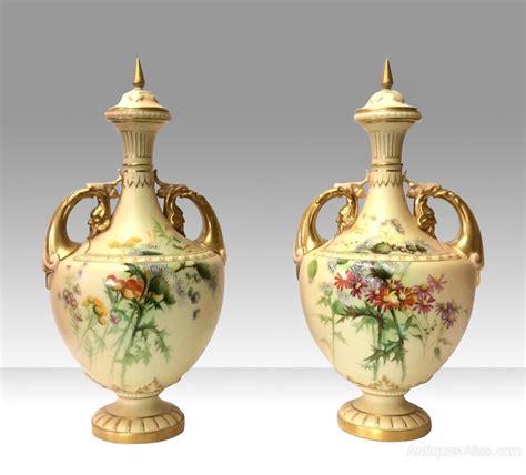 Antiques Atlas - Pair Of Antique Royal Worcester Blush Ivory Vases