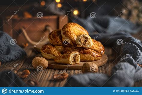 Traditional Slovak dessert stock photo. Image of walnuts - 269190528