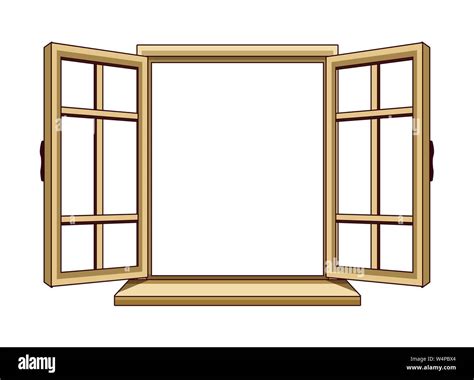 House window open cartoon isolated Stock Vector Image & Art - Alamy