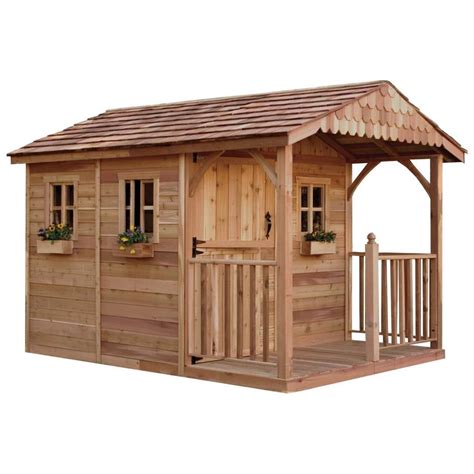 Shop Outdoor Living Today Gable Cedar Storage Shed (Common: 8-ft x 12 ...