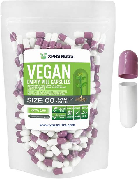 Amazon.com: XPRS Nutra Size 00 Empty Capsules - 100 Count Empty Vegan ...