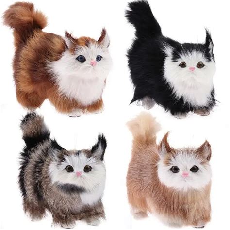 ttnight Stuffed Cat Baby Electric Simulation Plush Cat Toys Stuffed ...