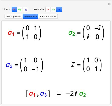 Pauli Spin Matrices - Wolfram Demonstrations Project