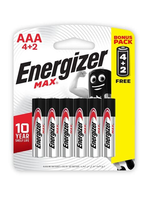 Energizer Max: AAA - 6 Pack 4+2 Free - Energizer SA