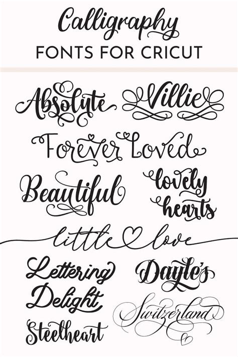 Best Calligraphy Fonts for Cricut