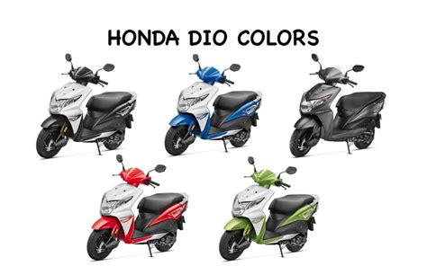 Honda Dio Colors: Red, Blue, Black, Grey, Green - GaadiKey