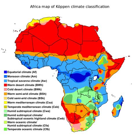 Africa map of Köppen climate classification - Köppen climate ...