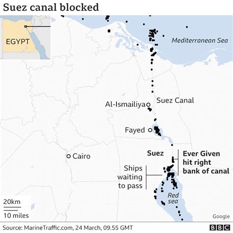 Suez Canal Blockage 2024 Map - Maxie Jessica