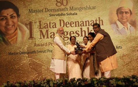 PM receives Lata Deenanath Mangeshkar Award at a ceremony in Mumbai