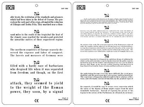 Buy KASHSURG Jaeger Eye Chart, Near Vision Reading Test Plastic Chart ...