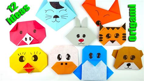 12 ideas to make origami easy for kids. [Origami animals] - YouTube