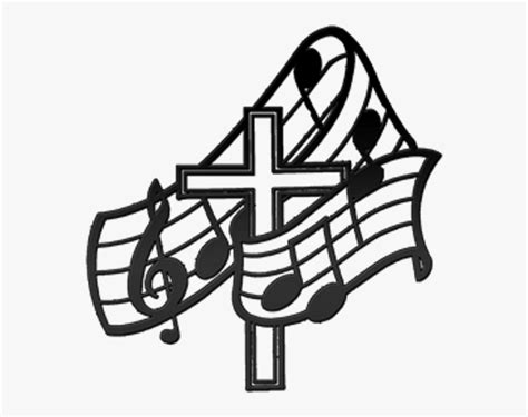 Cross With Music Notes Svg