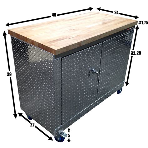 Garage & Shop Rolling Workbench Storage Cabinet - 4 Ft, (48"L x 39"H x ...