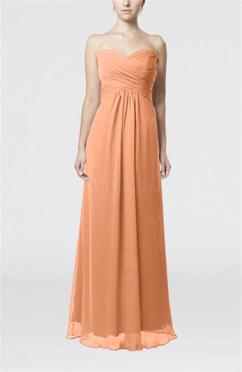 Apricot Simple Empire Sweetheart Zipper Ruching Bridesmaid Dresses ...