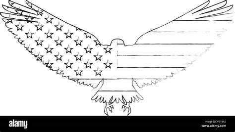 American Flag With Eagle Drawing