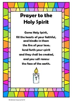 Come Holy Spirit Prayer by Ms Doherty- resources for all | TPT