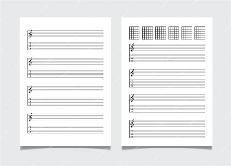 Premium Vector | Grid paper music notation and tablature template for ...