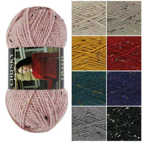 CHUNKY TWEED Knitting Yarn by King Cole * Wool * Many Colours * 100g ...