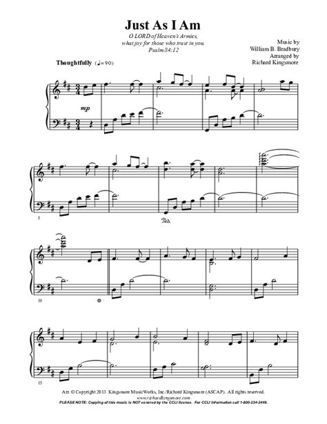 Just As I Am (Instrumental) Sheet Music PDF (Richard Kingsmore ...