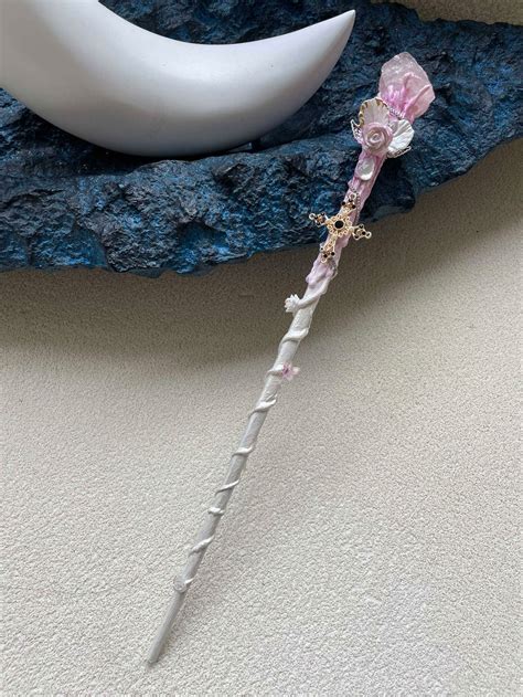 Pink Witch Wand Crystal Wand Cross Magic Wand Cosplay Prop - Etsy