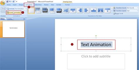 How to Apply Custom Animation in Powerpoint?