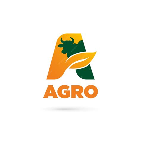 Premium Vector | Agro logo design letter a leaf and cattle concept