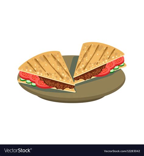 Meat sandwich in pita bread traditional mexican Vector Image