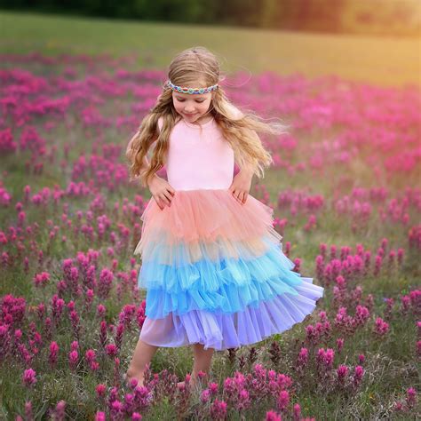 Rainbow Dress Long Pastel Dress Pastel Rainbow Tutu Dress - Etsy