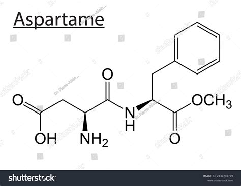 Chemical Molecular Structure Aspartame Sweetener Eps Stock Vector ...