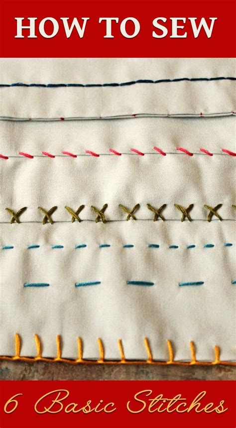 How to Sew: 6 basic hand stitches | Sewing basics, Easy hand sewing ...