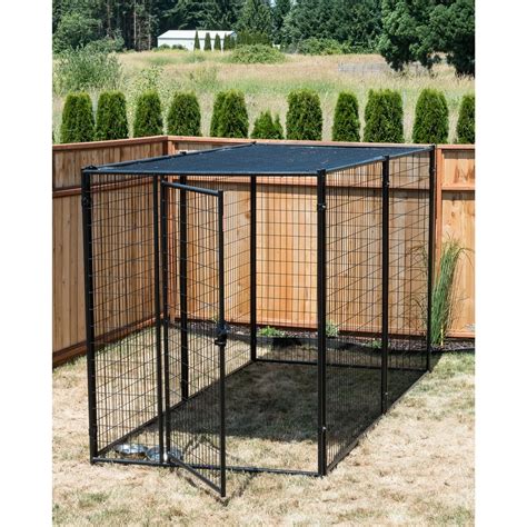 Lucky Dog Modular Outdoor Pet Kennel with Shade Cover, 10'L x 5'W x 8'H ...