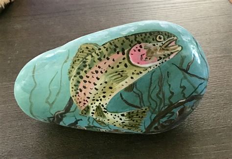 Pin on Painted Rock ideas | Stone art painting, Fish art, Pebble art