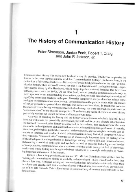 (PDF) On the History of Communication History