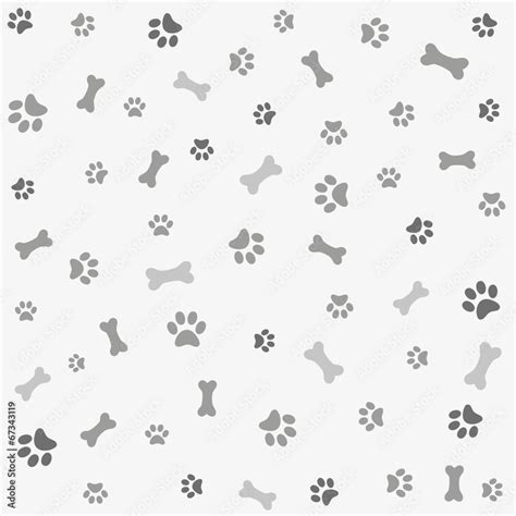 Background with dog paw print and bone vector de Stock | Adobe Stock