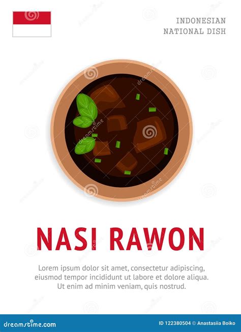 Nasi Rawon. National Indonesian Dish Stock Vector - Illustration of ...