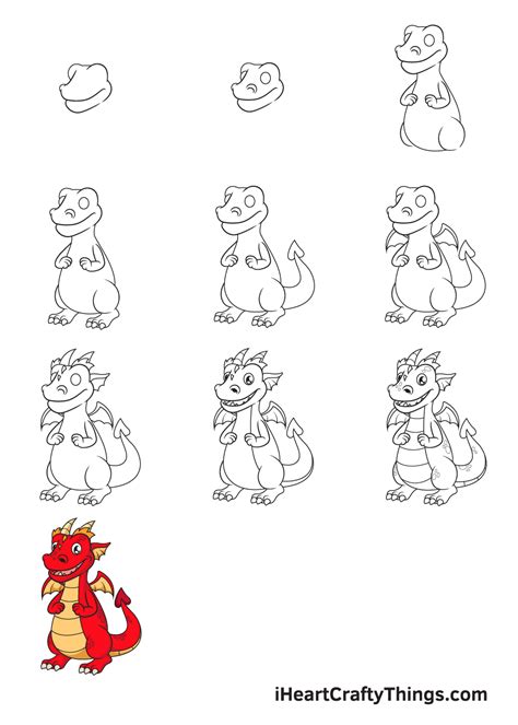 Dragon Drawing - How To Draw A Dragon Step By Step