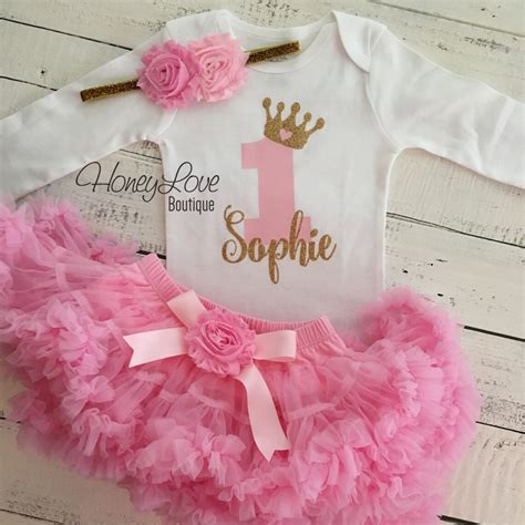 Personalized 1st Birthday Outfit One Number 1 Tiara Crown | Etsy