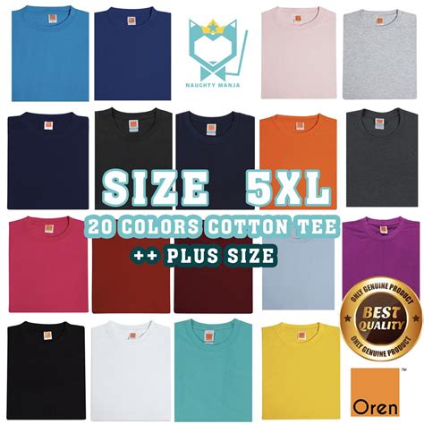 PLUS SIZE 5XL Cotton T-shirt Extra Large Size 5XL T-shirts (UNISEX ...