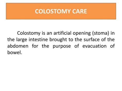 Colostomy complications