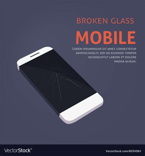 Broken phone screen repair Royalty Free Vector Image