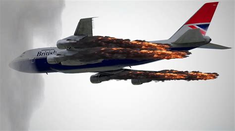 😱B747 Quadruple Engine Flameout, Blockage By Volcanic Ash, British ...