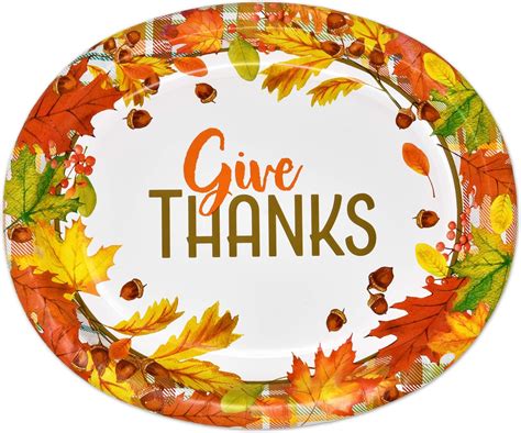 Amazon.com: 50 Count Thanksgiving Oval Plates 10" X 12" Paper ...