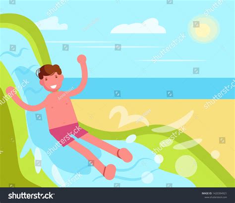 Water Slide Vector Cartoon Isolated Art Stock Vector (Royalty Free ...